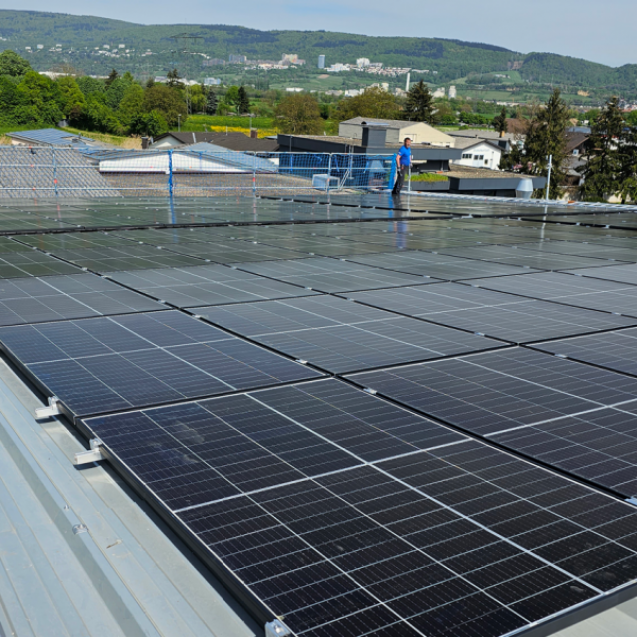 Photovoltaikanlage, Produktionshalle, Nachhaltigkeit, ökologisch drucken, ökologischer Fußabdruck, umweltschonend drucken, Sandhausen, Heidelberg, Mannheim, Katzer Printvision