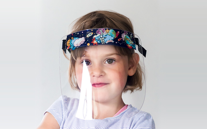 Kinderschutzmaske, Spuckschutzsmaske, Gesichtsschutzmaske, mit bunten Motiven, optimaler Schutz vor Viren und Bakterien, Schutzschild für das Gesicht. Jetzt bestellen, immer vorrätig, schnelle Lieferung.